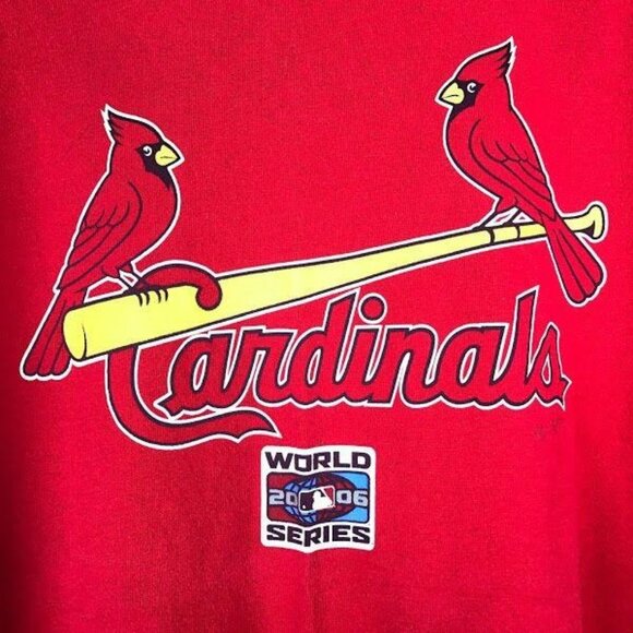 Cardinals 2006 World Series TShirt Red Long Sleeve Heavy Cotton MLB Mens 2XL - Picture 1 of 10